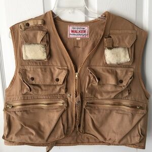 Vintage Walker 100% Cotton Fishing Vest Large L